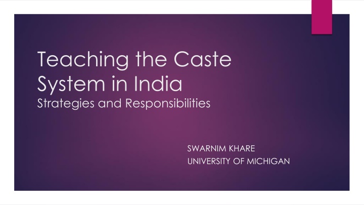 teaching the caste system in india strategies
