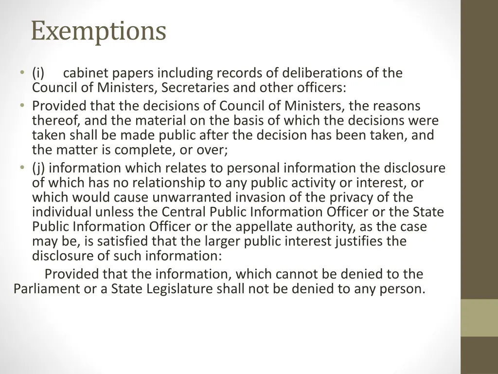 exemptions