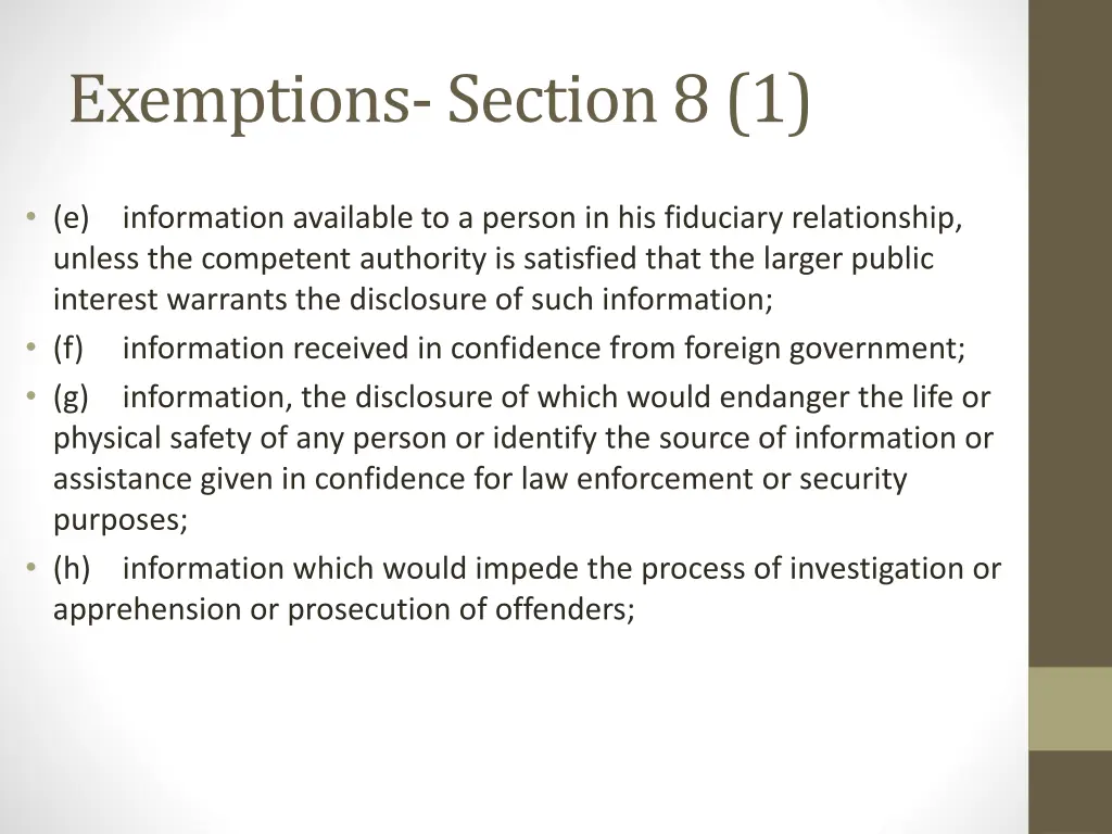 exemptions section 8 1