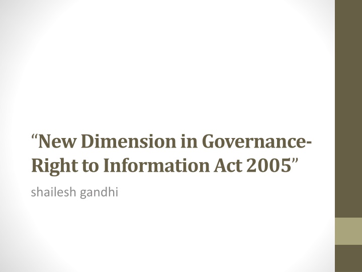 new dimension in governance right to information