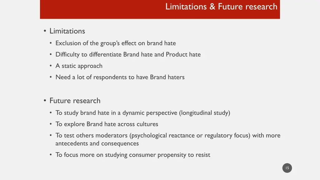 limitations future research