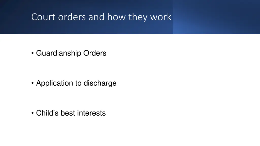 court orders and how they work