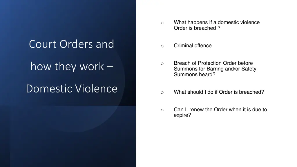 what happens if a domestic violence order