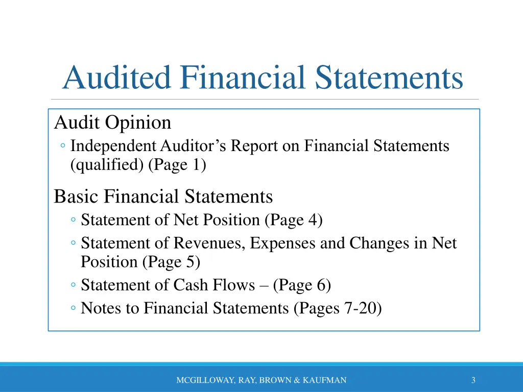 audited financial statements