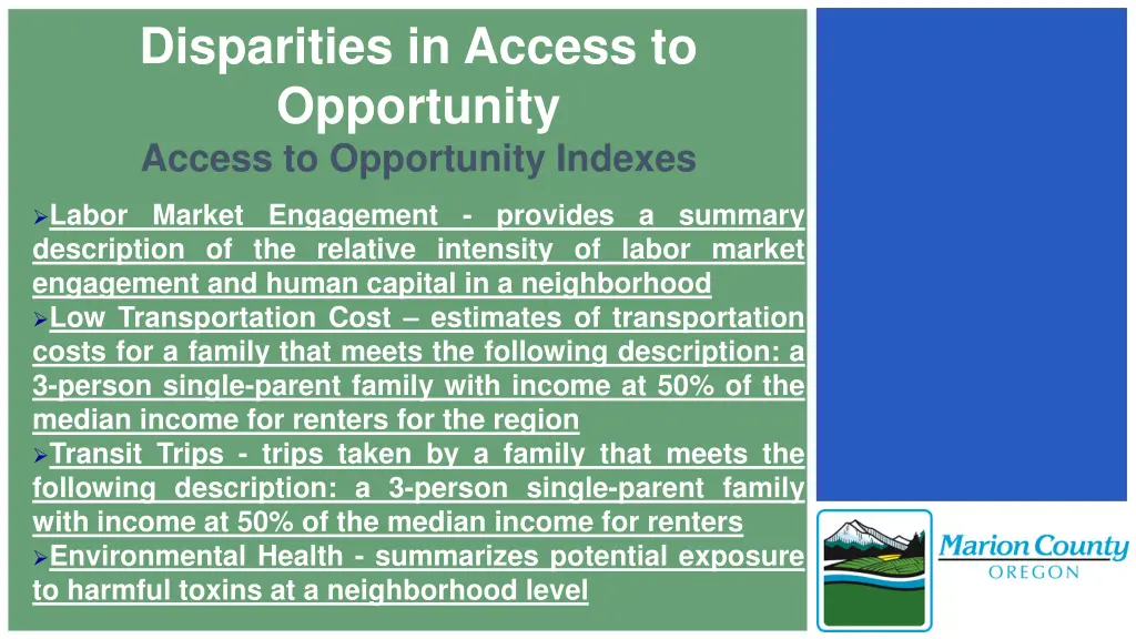 disparities in access to opportunity access 1