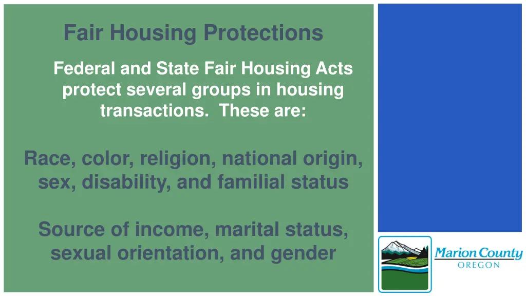 fair housing protections