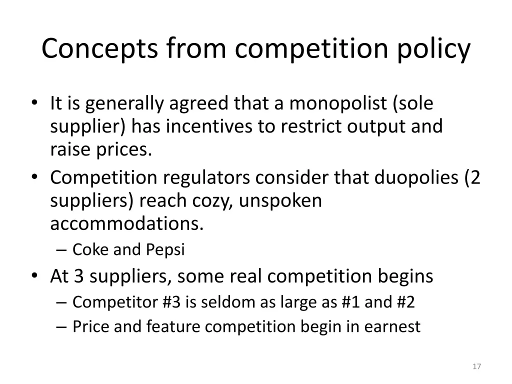 concepts from competition policy