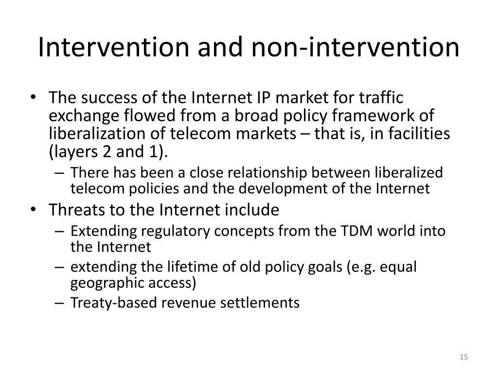 intervention and non intervention