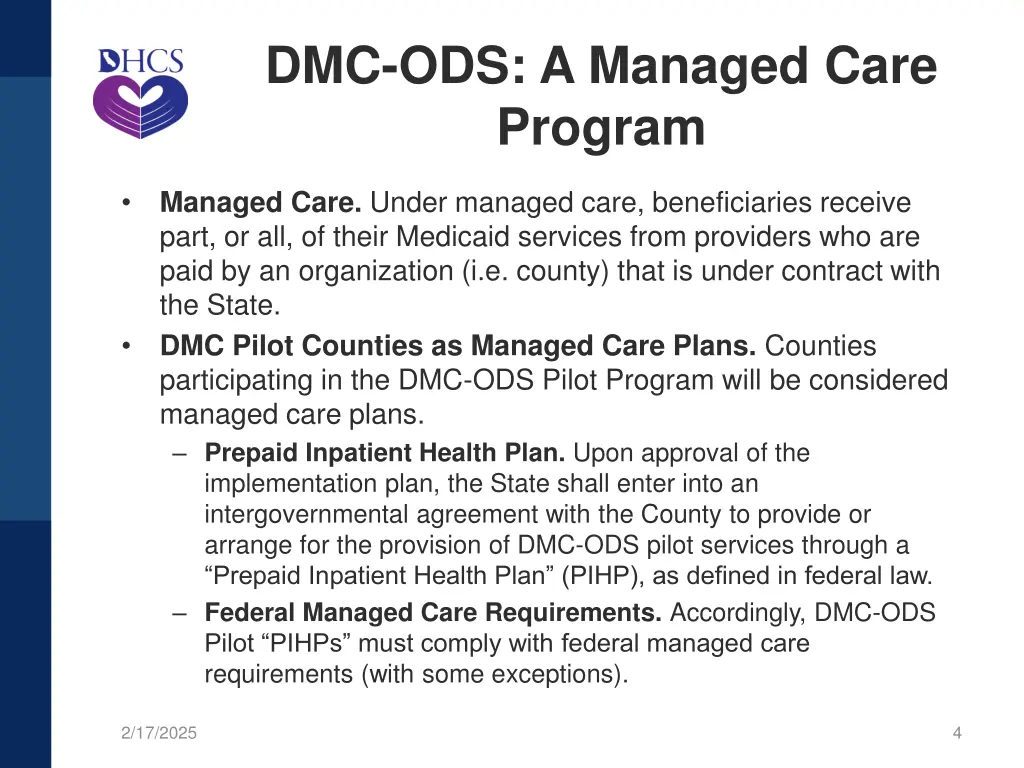 dmc ods a managed care program