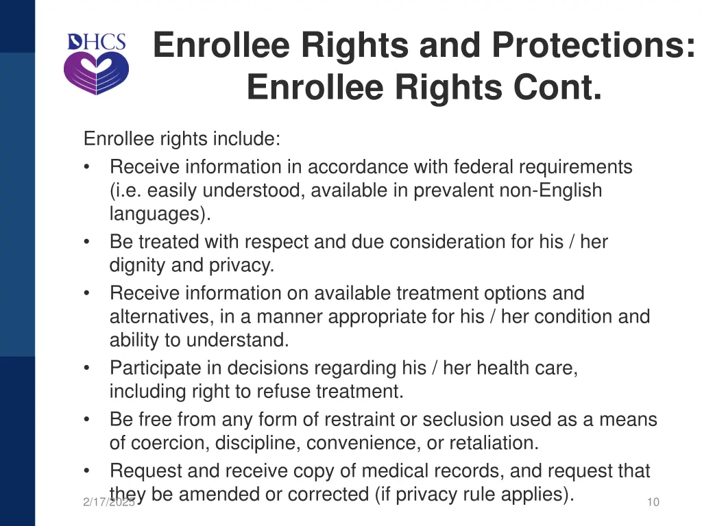 enrollee rights and protections enrollee rights 2