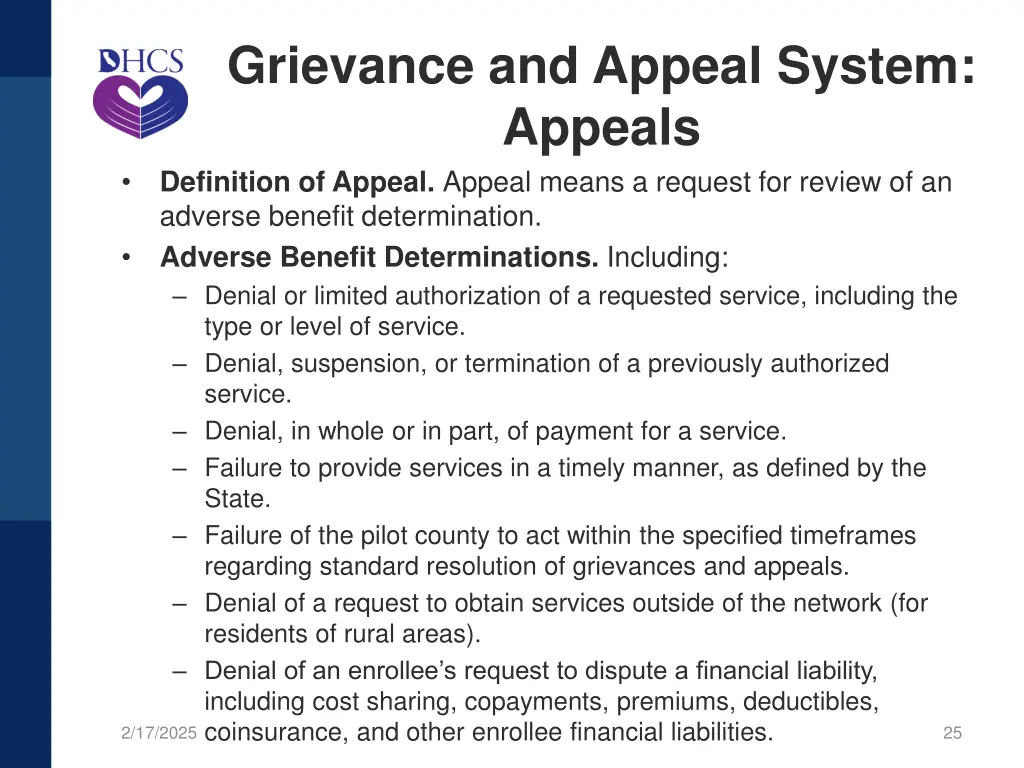 grievance and appeal system appeals definition