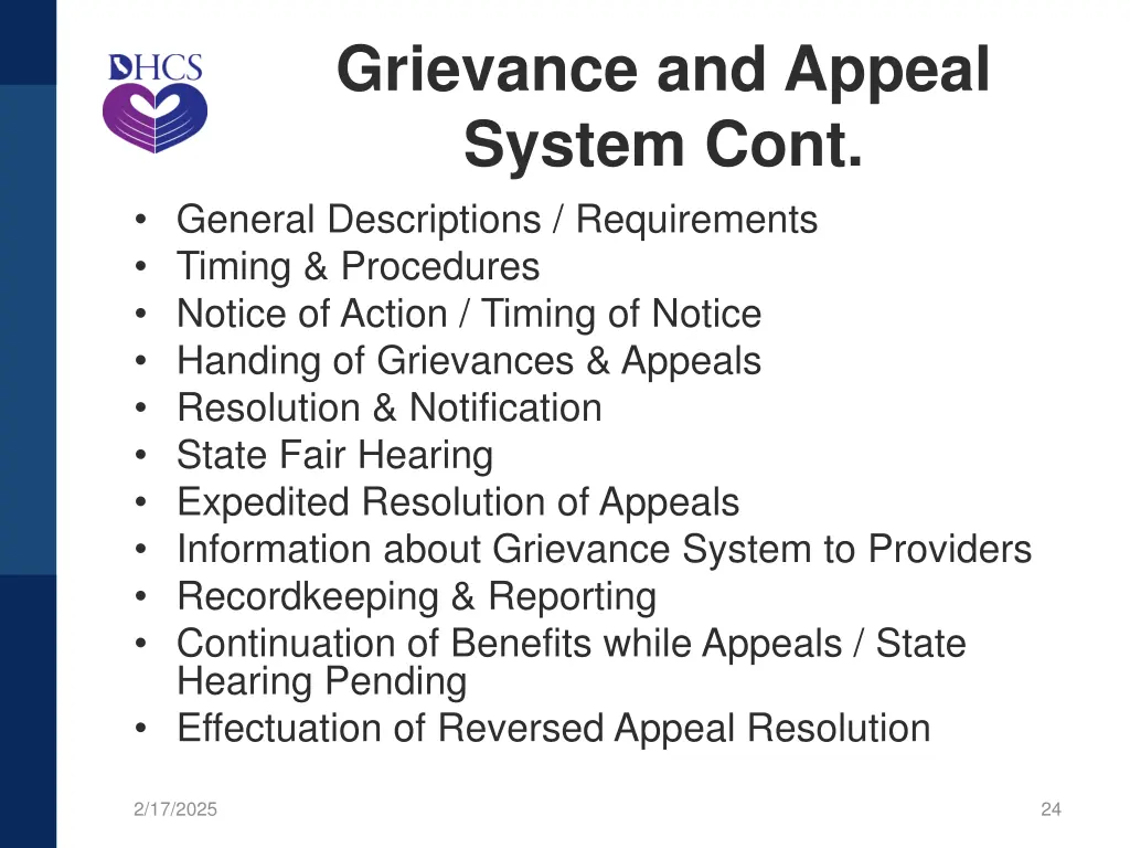 grievance and appeal system cont general