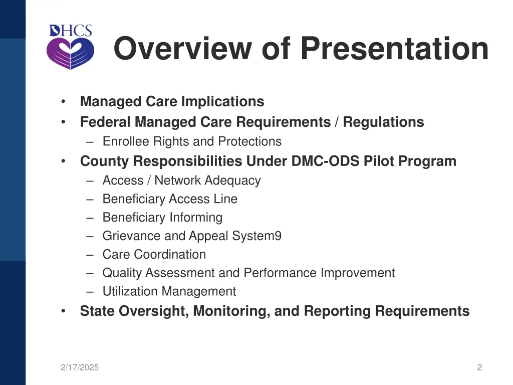 overview of presentation
