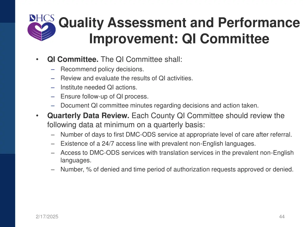 quality assessment and performance improvement 3