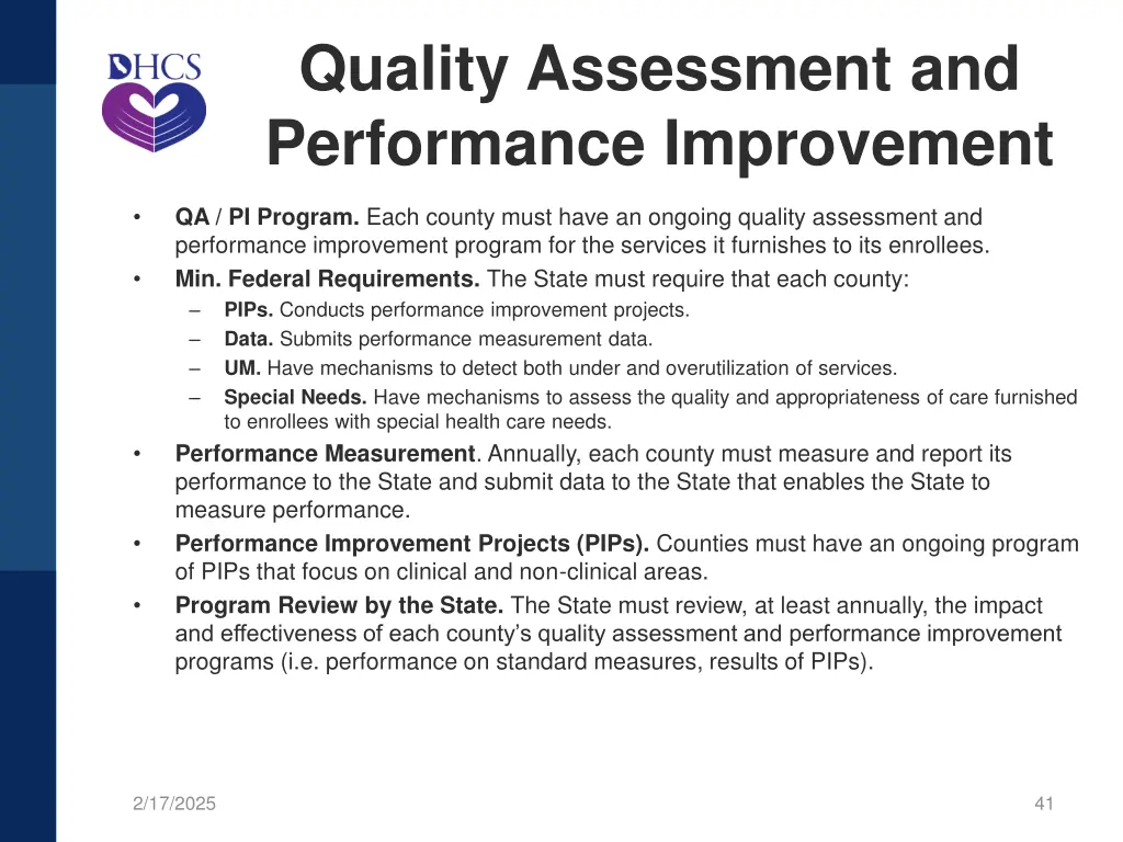 quality assessment and performance improvement