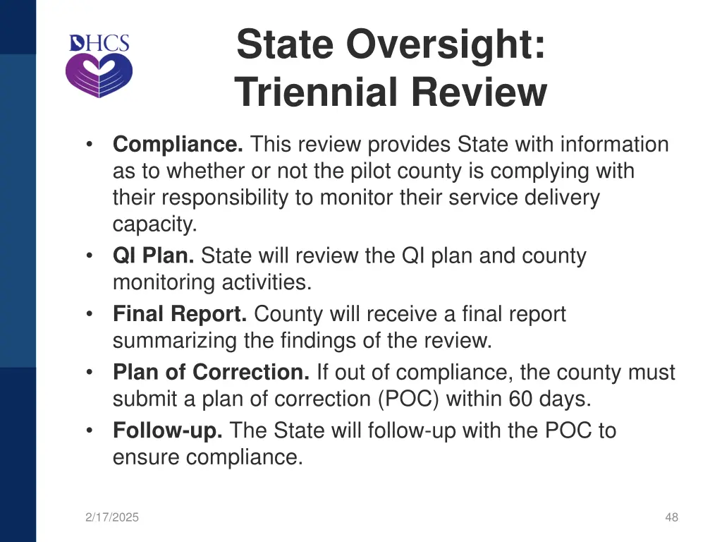 state oversight triennial review