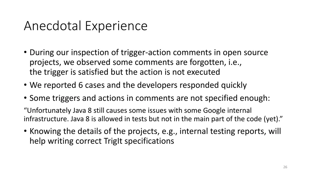 anecdotal experience