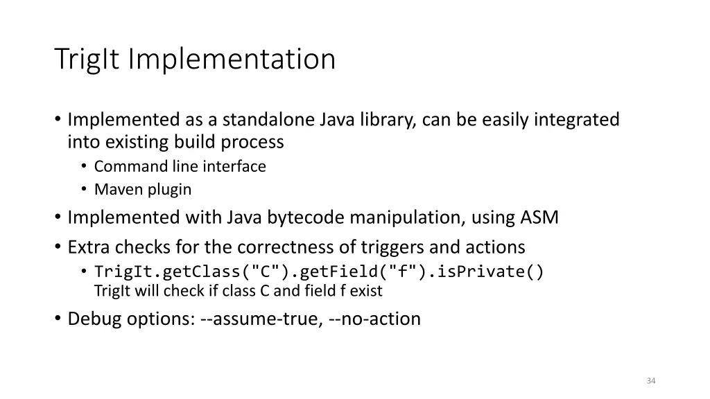 trigit implementation