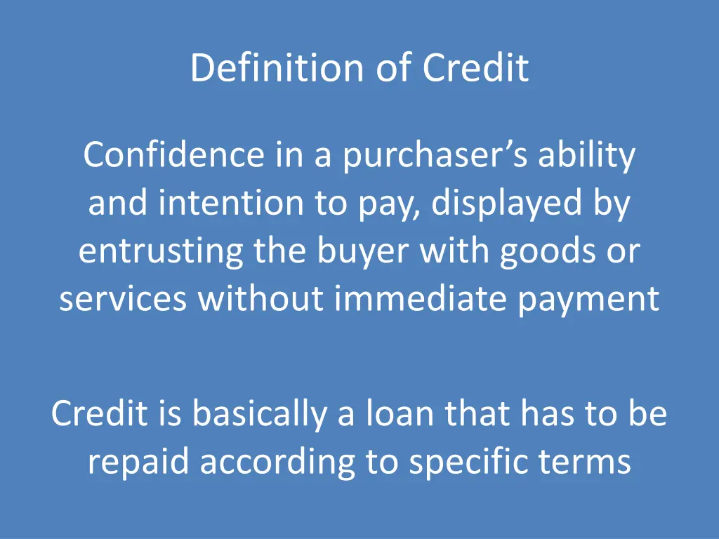 definition of credit