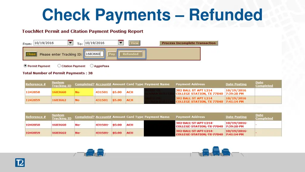 check payments refunded