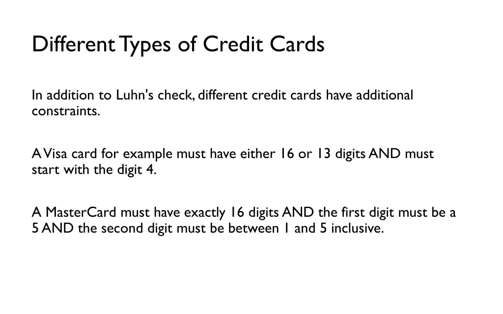 different types of credit cards