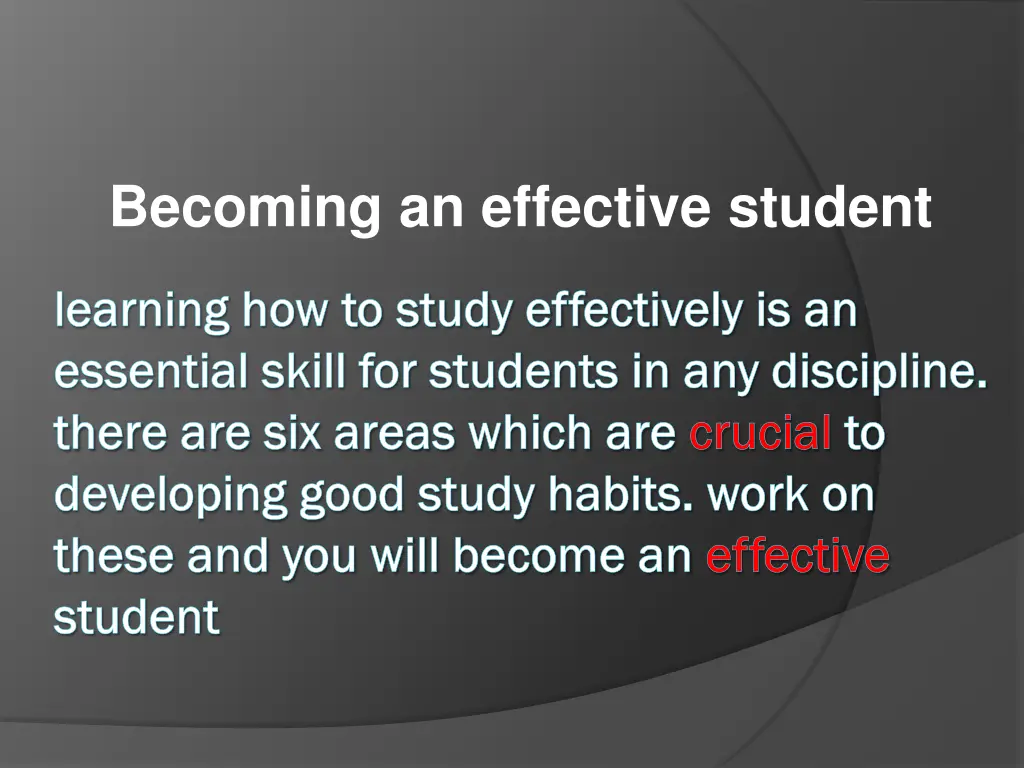 becoming an effective student