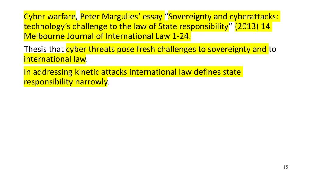 cyber warfare peter margulies essay sovereignty
