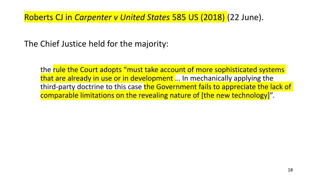 roberts cj in carpenter v united states