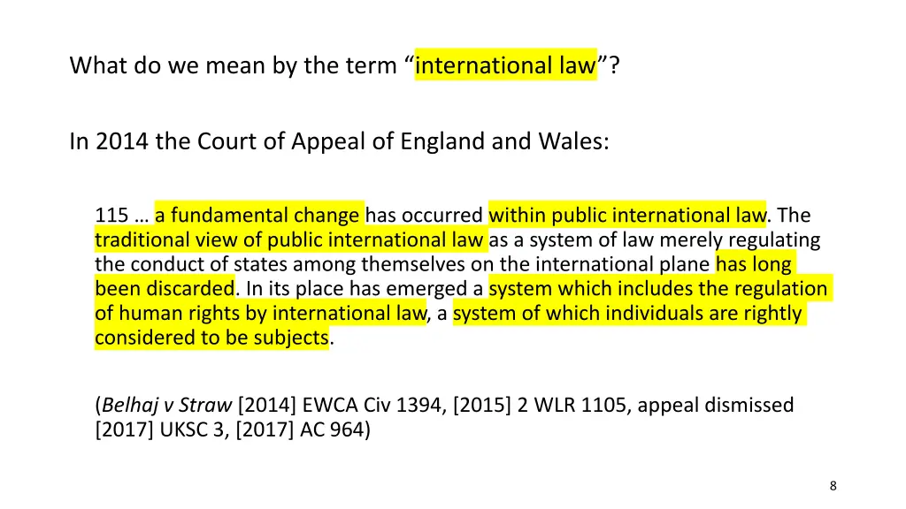 what do we mean by the term international law