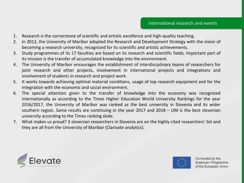 international research and events