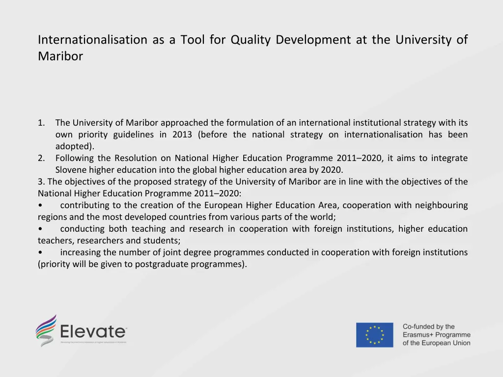 internationalisation as a tool for quality
