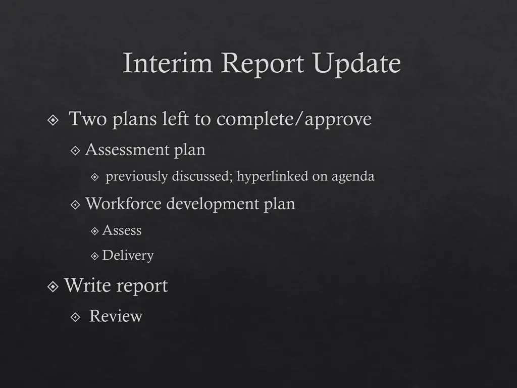 interim report update