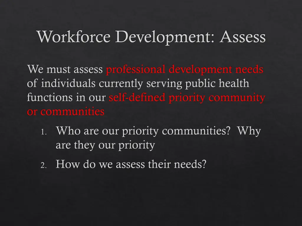 workforce development assess