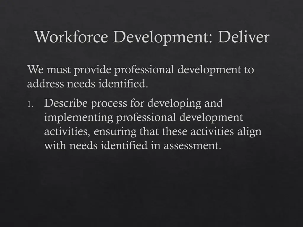 workforce development deliver