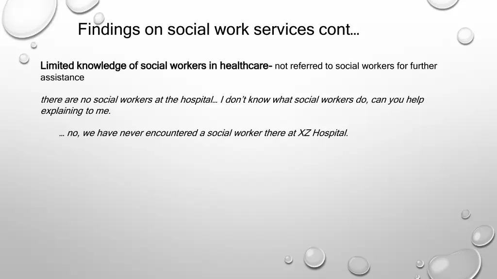 findings on social work services cont 1