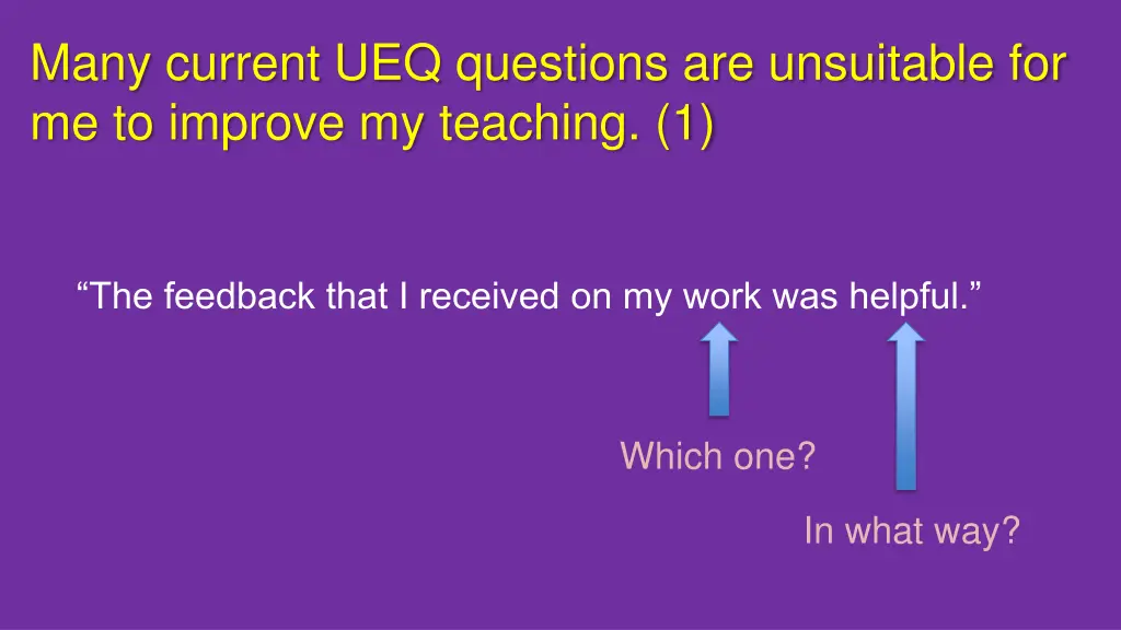 many current ueq questions are unsuitable