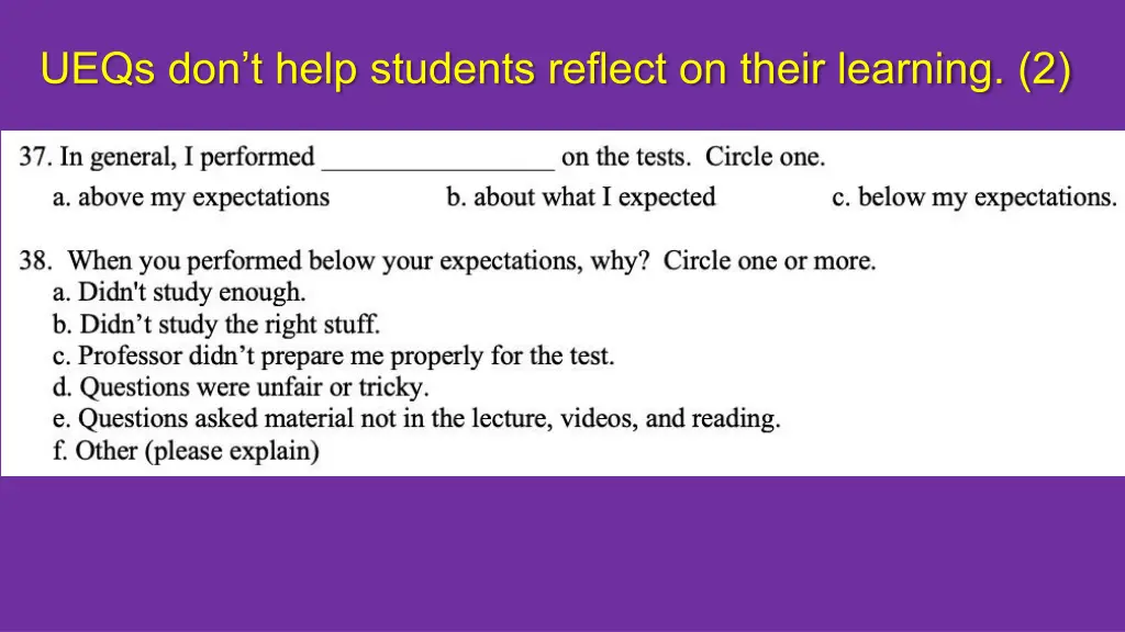 ueqs don t help students reflect on their 1