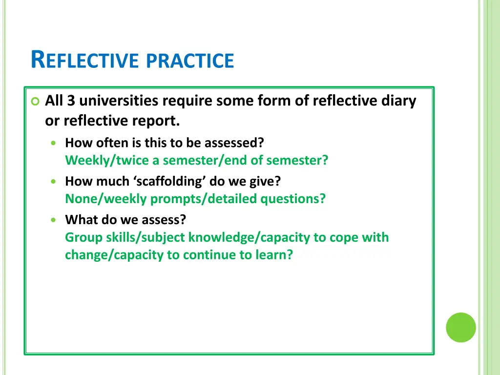 r eflective practice