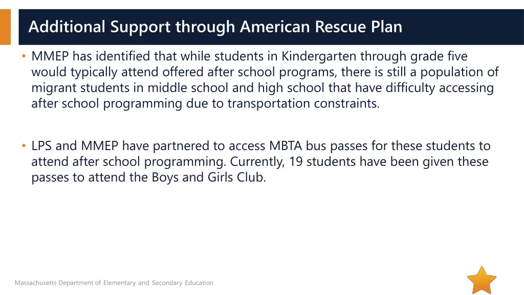 additional support through american rescue plan