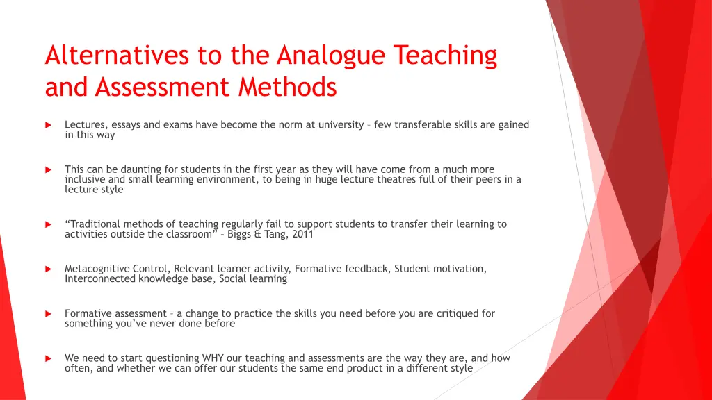 alternatives to the analogue teaching