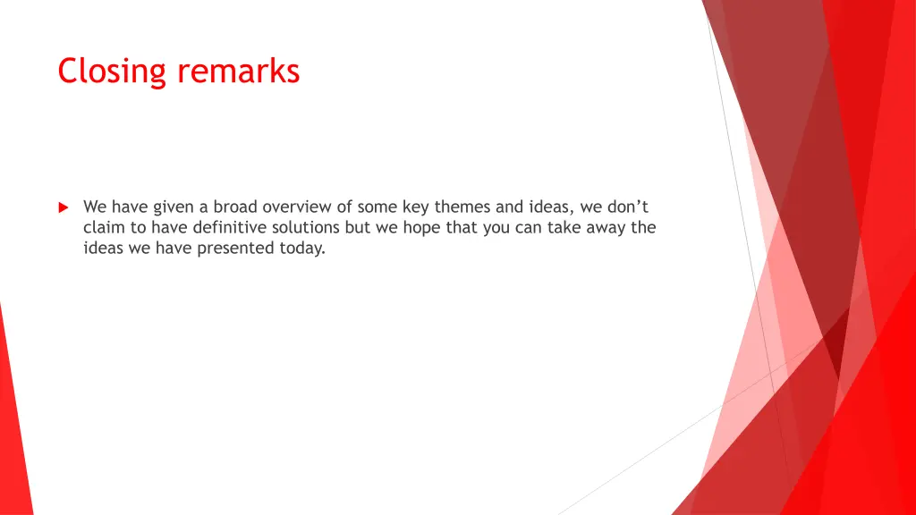 closing remarks