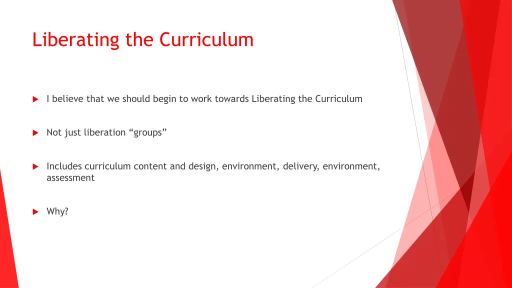 liberating the curriculum
