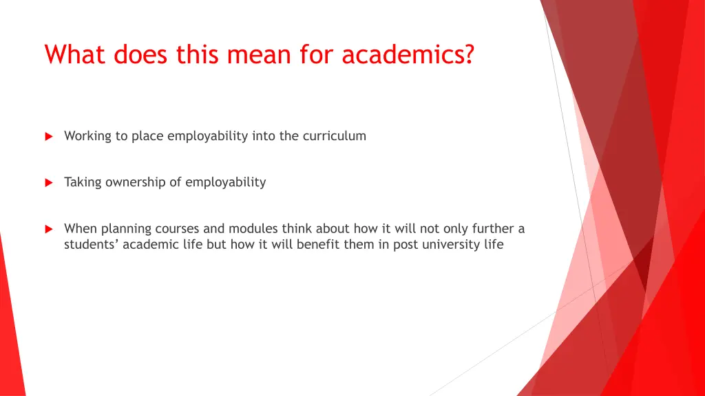 what does this mean for academics