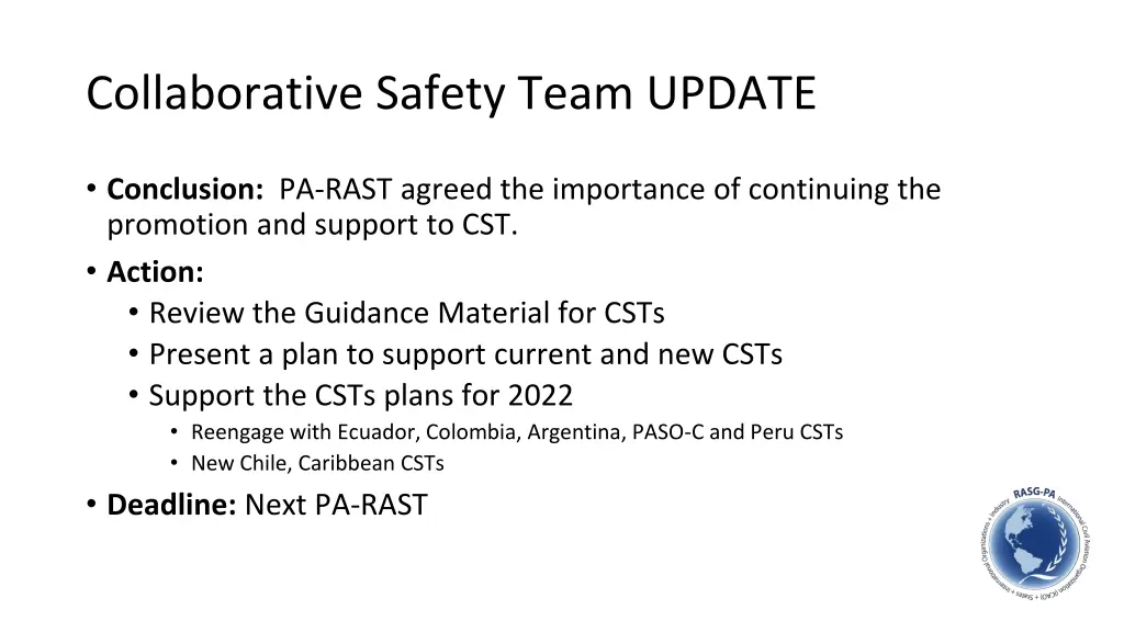 collaborative safety team update