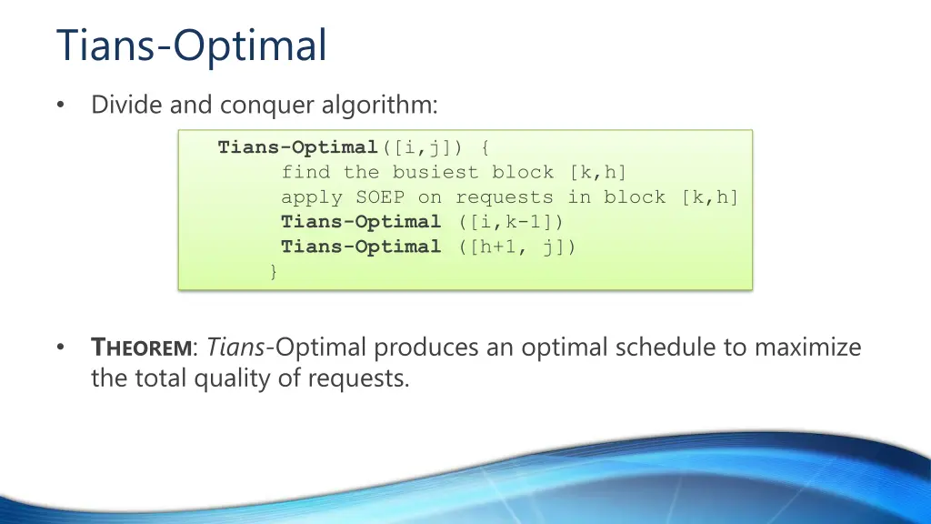 tians optimal