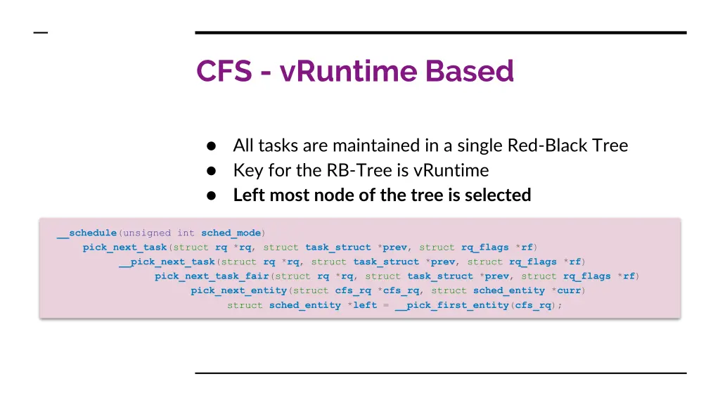 cfs vruntime based