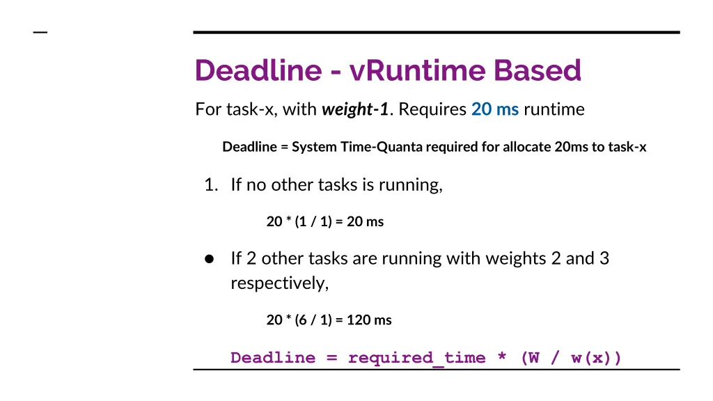 deadline vruntime based 1
