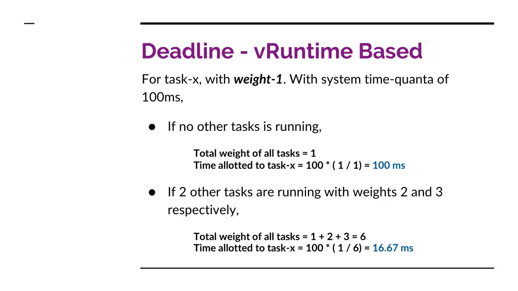 deadline vruntime based