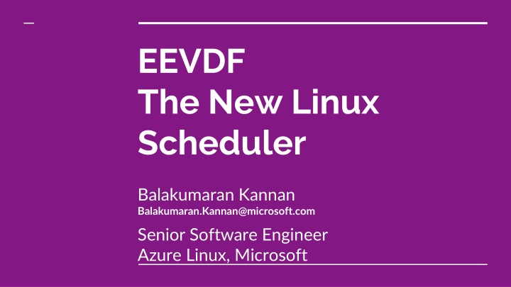 eevdf the new linux scheduler