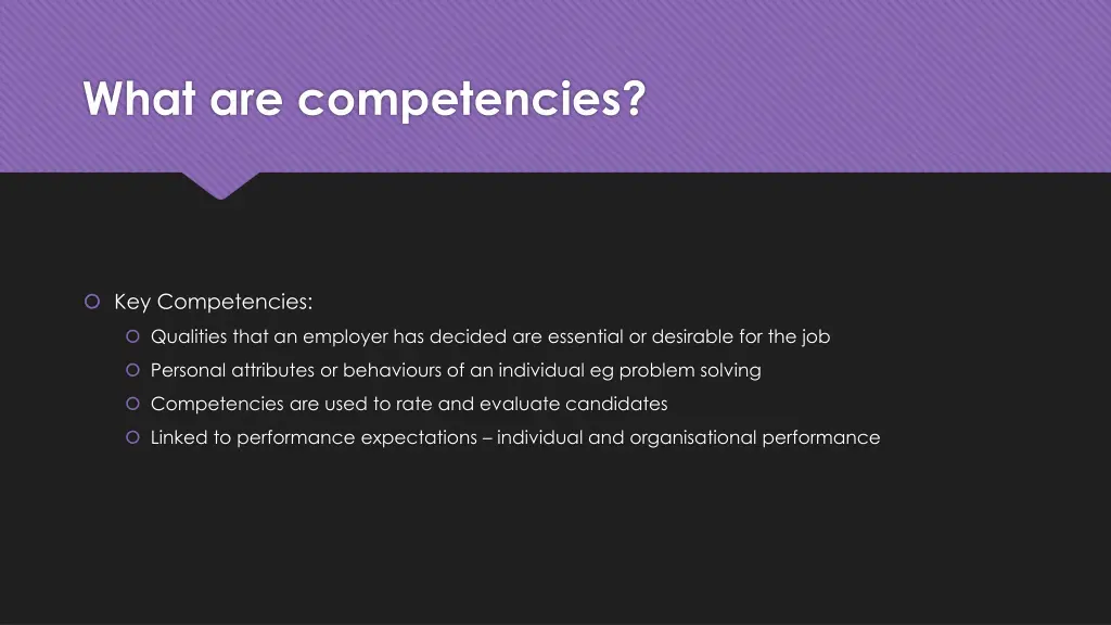 what are competencies